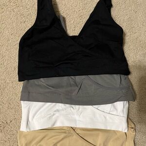 4 pack basic V neck leisure or nursing bras